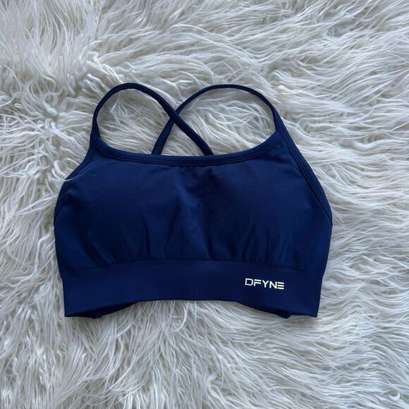 Dfyne Dynamic Backless Sports Bra Navy Size Medium - Picture 1 of 7